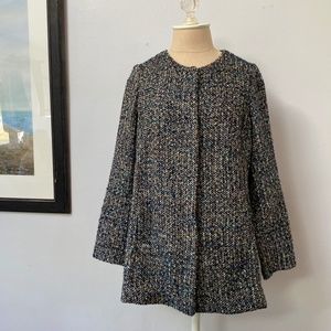 Talbots Italian Boucle tweed collarless coat- 4P